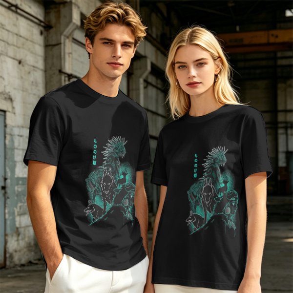 Olive T-shirt with Dark Fantasy Spirit Creature Graphic