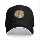 Black baseball cap with cute Halloween doodle art print