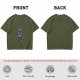 Olive T-shirt with Totoro Doodle Art Print