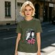 Olive T-shirt with Spirited Away Haku and Chihiro Anime Art Print
