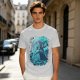 Olive Green T-Shirt With Mystical Ancient Tree Face Print