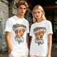 Olive T-Shirt With Pizza Slice 'Trapped In A Love Triangle' Print