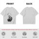 Olive T-shirt with Skeleton in Coffin Holding Coffee Print