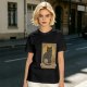 Olive T-Shirt With Black Cat Tarot Card Art That Says You Are Full Of Magic