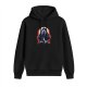 Black Hoodie With Dark Hooded Reaper Graphic And Flames