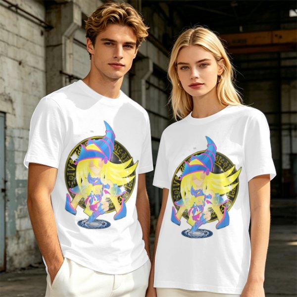 Olive T-Shirt with Dark Magician Girl Anime Graphic Print