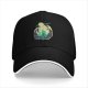 Black Baseball Cap With Anime Character Silhouette Graphic
