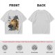 Olive T-shirt with giant cat bus monster and vintage planes graphic