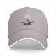 Black Baseball Cap With Mountain Hiker Silhouette Landscape Art