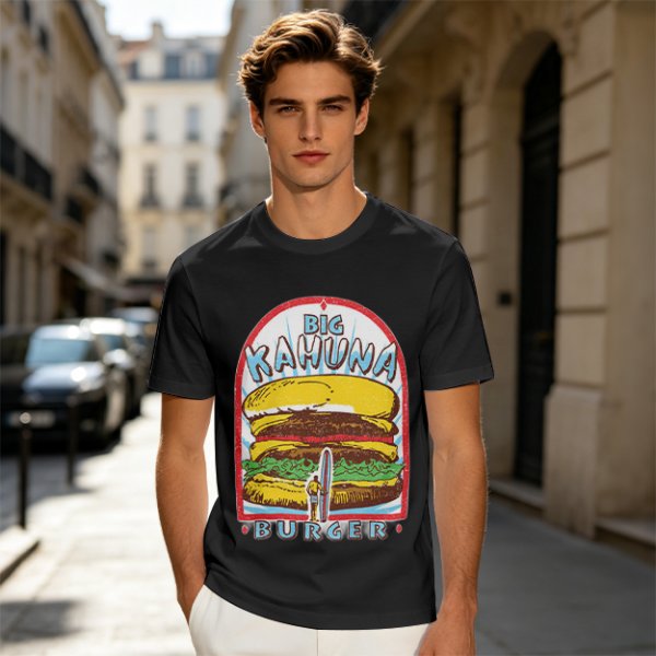 Olive T-Shirt with Big Kahuna Burger Graphic Print