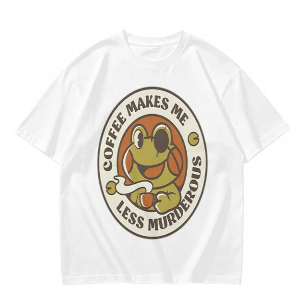 Coffee Makes Me Less Murderous Frog Graphic T-Shirt