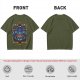 Olive T-Shirt With Fantasy Beholder Monster Graphic Print