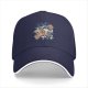 Black Baseball Cap With Ramen Raccoon Graphic Print