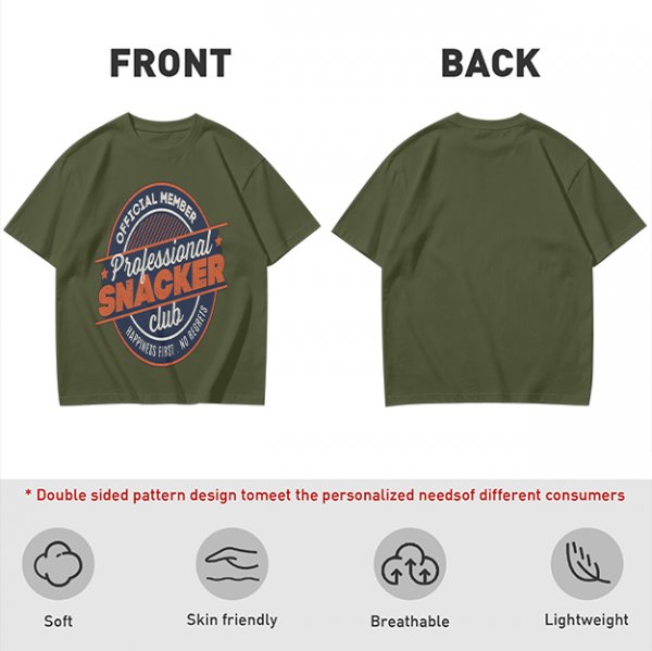Olive T-Shirt with Professional Snacker Club Official Member Print