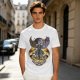 Olive T-shirt with dark fantasy winged warrior graphic print