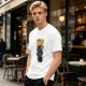 Olive T-shirt with Astronaut Cat 'I'm Just Here For The Milk' Print