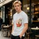 Olive T-Shirt With Cute Cat Ramen Bowl Graphic Print