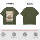 Olive t-shirt with ukiyo-e style Howl's Moving Castle print