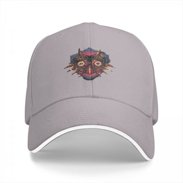 Black Baseball Cap With Majora's Mask Graphic Print