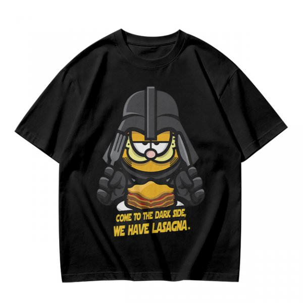 Garfield Darth Vader T-Shirt Come To The Dark Side We Have Lasagna