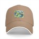 Black baseball cap with tiny drinks soda and alien graphic print