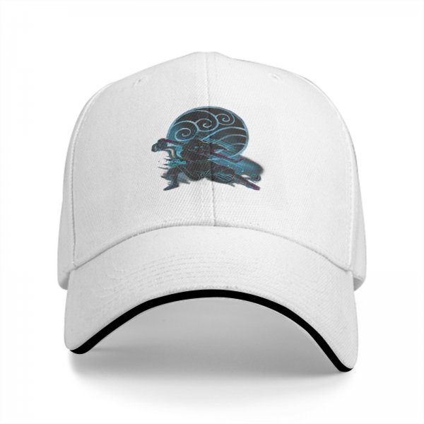 Black Baseball Cap With Water Tribe Themed Anime Graphic