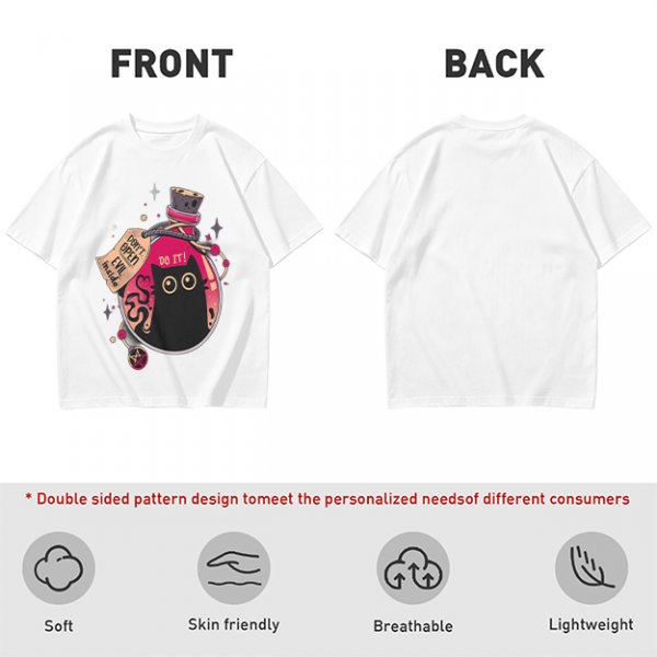 Olive T-shirt with a potion bottle holding a black cat that says don't open evil inside do it