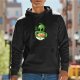 Black Hoodie With Cute Alien Eating Ramen Graphic