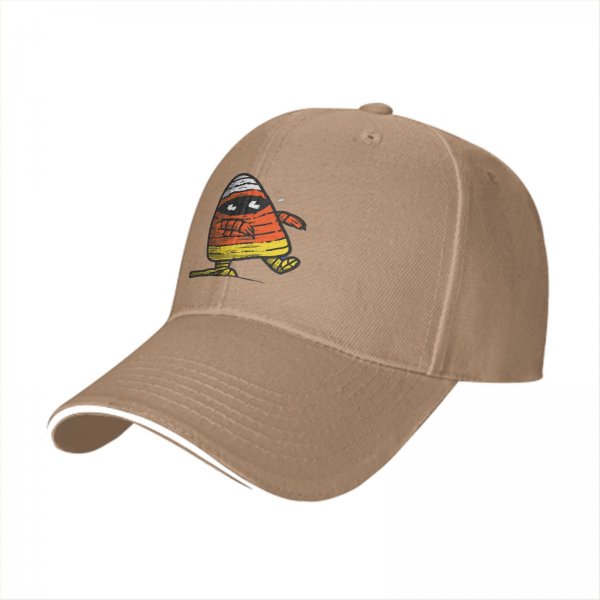 Black Baseball Cap with Mummy Candy Corn Halloween Graphic