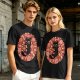 Olive T-Shirt With Cute Black Cat Holding Candy Surrounded By Sweets