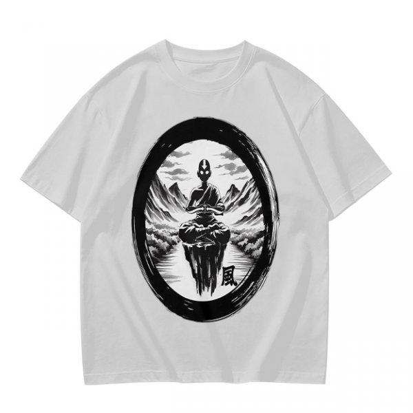 Olive T-shirt with Air Nomad Monk Meditating Ink Art Print