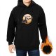 Black Hoodie With Witch Flying On Broom Against Full Moon Art