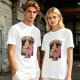 Olive green graphic t-shirt with dog data system print