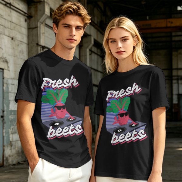 Olive T-Shirt with Fresh Beets DJ Graphic Print