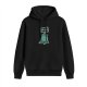 Black hoodie with free hugs monster graphic print
