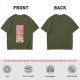 Olive T-Shirt With Ramen Tarot Card Style Graphic Print