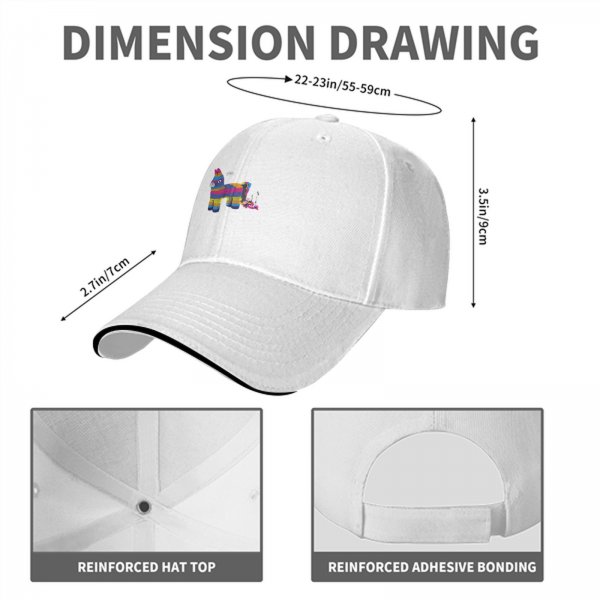 Black baseball cap with rainbow piñata donkey graphic