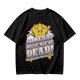 Olive graphic t-shirt with 'Someday We'll All Be Dead!' star and rainbow print