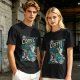 Olive t-shirt with mermaid coffee print 'Coffee Because Luring Sailors Takes Energy'