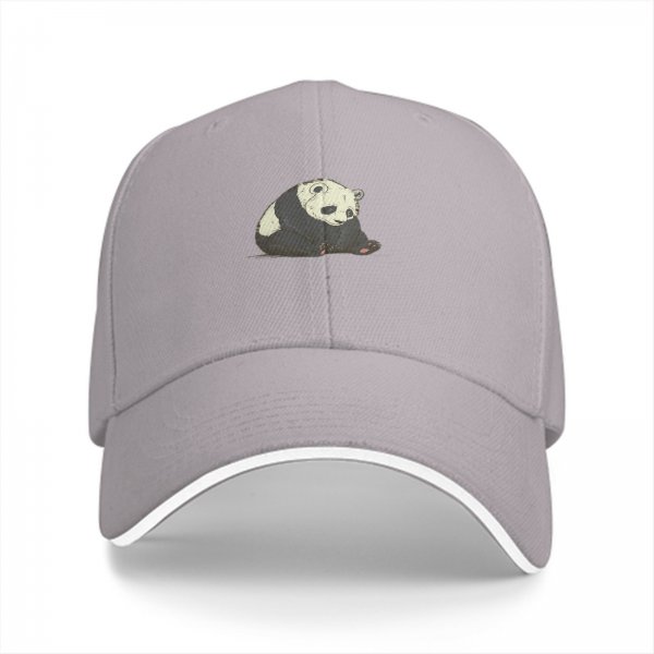 Black Baseball Cap With Cute Sitting Panda Graphic