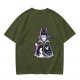 Olive T-shirt with Maleficent Glitch Art Print