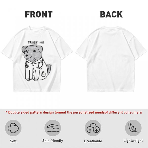 Olive T-shirt with Trust Me Doctor Dog Graphic Print