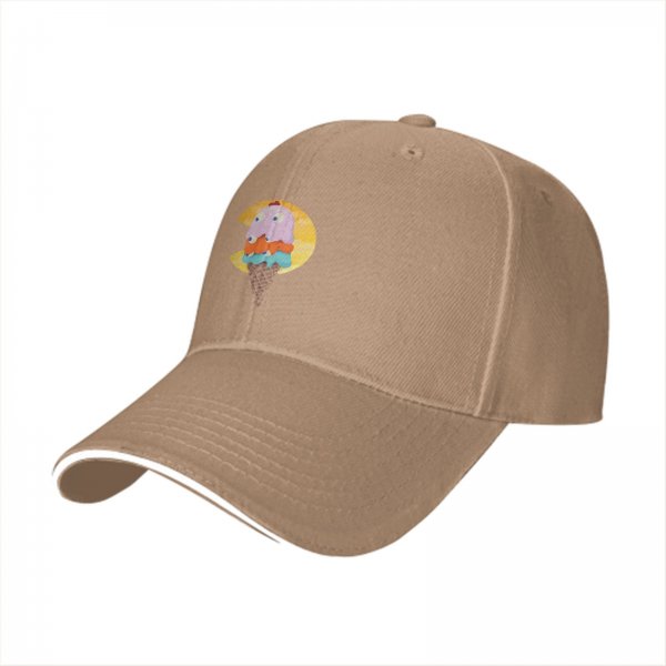 Black Baseball Cap With Pac-Man Ice Cream Cone Graphic