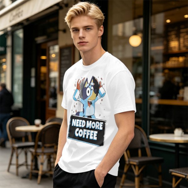 Bluey Character 'Need More Coffee' Graphic T-Shirt