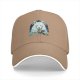 Black Baseball Cap With White Wolf And Moon Graphic Design