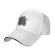 Black baseball cap with 'You Go Outdoors I Have Pizza And Movies' print