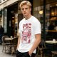 Olive T-Shirt with Strawberry Milk Carton Cat Shop Graphic