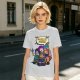 Olive T-shirt with Lego-style characters and 'Gonna Be Golden' print