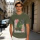 Olive T-Shirt with Totoro Cherry Blossom Stamp Art Print