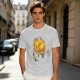 Olive T-Shirt With Sleeping Cosmic Cat And Planets Graphic
